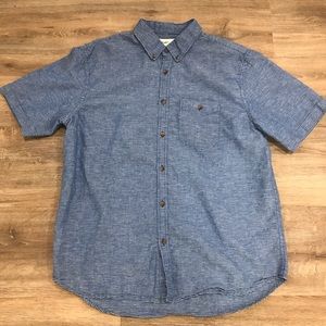 Old Navy Casual Linen Blend SS Striped Button Down